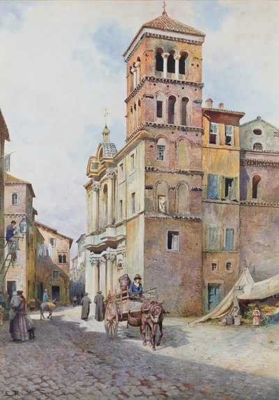 Ansicht von Santa Maria in Monticelli, Rom von Ettore Roesler Franz